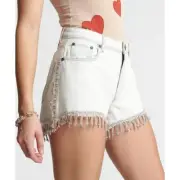 Anthropologie One Teaspoon Razzle Dazzle Truckers Mid Waist Relaxed Shorts NWOT