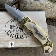 7.5" Personalized Knife, WILD LIFE COLLECTION Knife w/ Wooden Collection Box