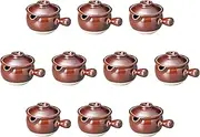 Set of 10, Yukihei 6 (14.5 x 14.5 x 13 cm) 1000cc | Rice Pot, Pottery (Earth), Direct Fire, Setomonohonpo