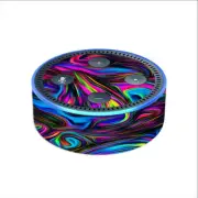 Skin Decal for Amazon Echo Dot (2nd gen) / Neon Color Swirl Glass
