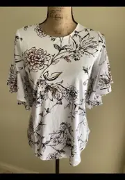 Witchery Print Ruffle Sleeve Top