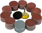 300 Pcs Sanding Discs Pads, Hook and Loop Adhesive Sanding Discs ，50mm/2Inch Hook and Loop Pads with 1/4" Shank Backing Pad & Foam Buffering Pad ，Sandpaper80-3000 Grit for Drill Grinder Rotary Tools