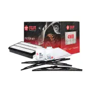 Sakura Front + Rear Wiper Blades & 4WD Filter Kit for Landcruiser Prado KZJ120R