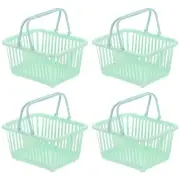 4PCS Mini Shopping Baskets with Handles Small Tiny Baskets, Green