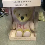 2022 Ralph Lauren The ROMANCE BEAR Plush Teddy Bear wearing a Pink RL Sweater