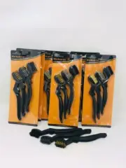 18Pcs Small Stainless Steel Brass Nylon Wire Brush Set Detailing Polish Black