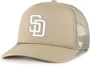 47 Brand MLB Unisex Khaki Primary Logo Foam Trucker Adjustable Mesh Snapback Hat Adult One Size Fits All
