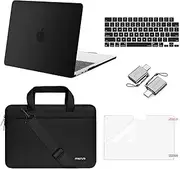 MOSISO Compatible with MacBook Air 13 inch Case 2025-2022 M4 A3240 M3 A3113 M2 A2681,Plastic Hard Shell&Shoulder Bag&Keyboard Skin&Screen Film&Type C for MacBook Air 13.6 inch Case, Black