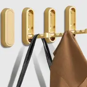 FOHOA 4 Pack Foldable Gold Heavy Duty Wall Hooks