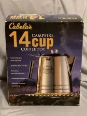 Cabela's Glacier Stainless Steel Large Coffee Pot Percolator 14 cup new open box