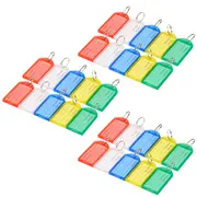 Key Tags Coloured, 30pcs, Plastic Assorted Colored Rings Indicate Luggage Tag ID Label Travel Suitcase Identity Name Card Transparent Keyring Case