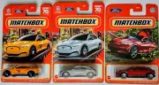Matchbox 2021 Ford Mustang Mach-E Red + Grey + Yellow NYC Taxi Lot Of 3