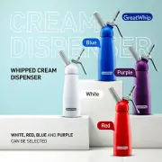 Whipped Cream Charger Whipper Dispenser GreatWhip 500ML Aluminum Durable Dessert