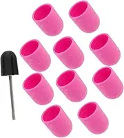 BESTYASH 10Pcs Polisher Caps Set for Nail Art Durable Sanding Caps with Grinding Head Easy to Use Nail Sanding Tools for Personal Family Manicure Suitable for Electric Nail Drill