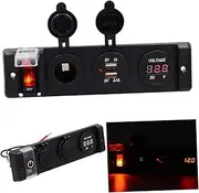 Mobestech 12v Dc Car Charger Panel Mount Dual Usb Circuit Breaker Marine Grade Automotive Boat Off-road Waterproof