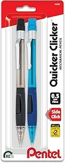 Pentel Quicker Clicker Automatic Pencil, 0.50 mm, Assorted, 2 per Pack (PD345BP2-K6)