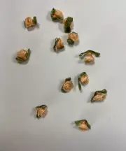 Dollhouse Miniature 1:12 Scale 5 mm Hand Made Silk Ribbon Roses Lt Peach #Z343