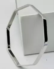 DaneCraft Tarnish Free 925 Sterling Silver Octagon Bangle Bracelet 8” #J