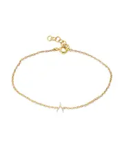 Zoe Lev 14K Yellow Gold Tiny Wishbone Chain Link Bracelet