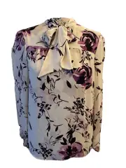 DKNY Women’s Chiffon Floral Blouse Size Petite XS