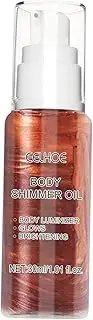Oshhni Glittering Oil for Skin, Multi-Purpose Liquid Highlighter for Women, Brown