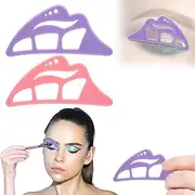NFAMRZCAR 2PC Eyeshadow Stencil 2025 New 5 in 1 Silicone Eyeshadow Tool,Reusable Eye Makeup Aid Stencils,Eye Makeup Aid, for Make Up Beginners&Women (Purple&Pink)