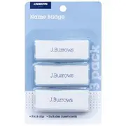 J.Burrows Pin Name Badges 3 Pack