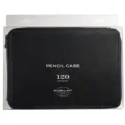 Global Art Leather Black Or Sable Pencil Case Holds 120 Or Black 96 Capacity
