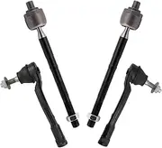 TRQ Front Inner & Outer Tie Rod Set Driver & Passenger Side Inner & Outer Compatible with 2019-2020 Hyundai Santa Fe