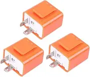 BUGUUYO Turn Signal Light Relay for Motorcycle 3pcs Set 2 Pin Led Flasher 12v Fix Bulbs Auto Protection No Wire Tapping