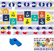 Hop Pads for Kids - Slippery Hop Game | Fun Educational Playroom Rug for Daycare Nursery Indoor Outdoor Play Carpet for Children for 3-5 Years Old Boys