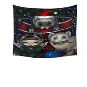 Cute Fairy and Christmas Ferrets Tapestry