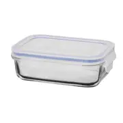 Tempered Glass Rectangular Food Container - 400mL