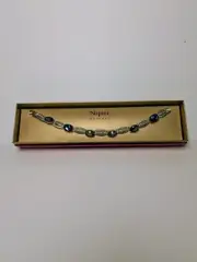 Vintage Napier Holiday Collection Gold Tone Multi Color Jewels Bracelet In Box