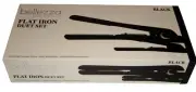BELLEZZA Flat Iron DUET SET Black Solid Ceramic Plates Ionic Technology GIFT BOX