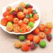 Resin Cabochons Orange Fruit Flatback Miniature DIY Art Craft Accessories 10Pcs