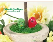JAPAN Glass Figurine Ponkikki series gachapin mook diorama miniature 2pcs set