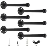 6 Pack 12" Heavy Duty Industrial Pipe Shelf Brackets Wall Mounted Shelf Support