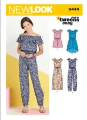 New Look Sewing Pattern Uncut 6444 Tweens Girls Jumpsuit Maxi Dress 8-16