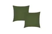 Vintage Design Homewares Pair of Olive French Linen European Pillowcases 65 x 65cm
