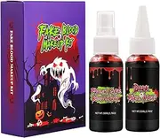 Fake Blood Set - 2X Makeup Blood | Washable Blood for Clothes, Zombie Bride, Vampire and Scary Makeup & Dress Up