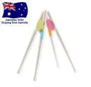 1 Learning Chopsticks Kids Toddler Feeding Fun Meal Time Chopstick Pink / Green