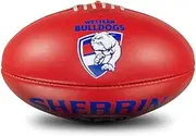 Sherrin Western Bulldogs AFL Team Leather Football, Red, Size 5