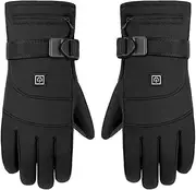 [Generic] Men's Battery Heated Gloves, Electric Heated Gloves, 3.7 V Heating Gloves, USB Rechargeable Gloves with 3 Temperature Levels, Fast Heating Warm Gloves for Esc