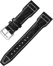 [KAVJU] 20mm 21mm 22mm Genuine Leather Watch Strap Bamboo Grain Rivets Watchband for IWC Mark PILOT PORTUGIESER Watch Band Accessories