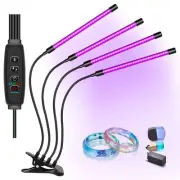 YGS-Tech UV Black Light, 3 9 12H Timer, 10 Dimmable Levels UV Light, Four Hea...