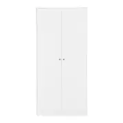 White Storage Wardrobe Cupboard 2 Door Clothes Garment Corner Tall Cabinet Organiser Bedroom Furniture Armoires Freestanding Shelves Closet Unit