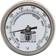3" Thermometer w/ 2.5" Probe and Brew Zones