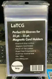 100 LaTCG Resealable Team Bags Sleeves Snug Fit - 35pt/55pt Ultra Pro Magnetic