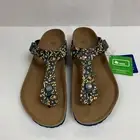 Birkenstock New w/ Box Gizeh Watercolor Flower Navy Birko-Flor Vegan Regular
